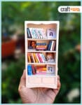 Miniature-Wooden-Bookshelf-with-Books-White-Color-(More-than-35-Books)—Craftsohor
